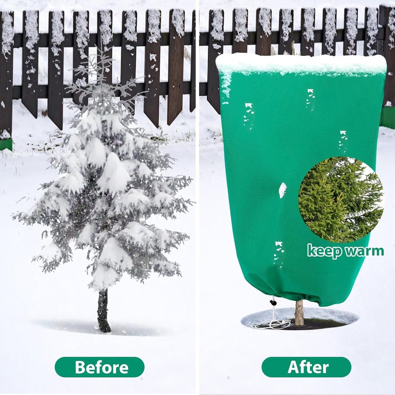 ANGAR 2 Pack Plant Covers Freeze Protection for Winter, 2.2oz/yd² (72" X 47") Frost Blankets Cloths With Zipper/Drawstring , Large Plant Frost Protection Covers Outdoor, for Shrub Bush Fruit Tree Potte - Image 4